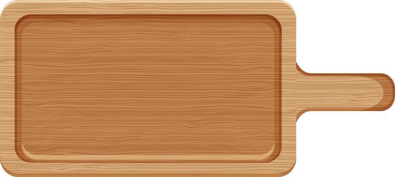 Wooden cutting board or plate in cartoon style isolated