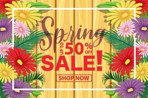 Spring sale banner template vector
