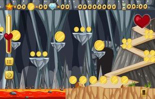 Collecting Coins Platform Game Template vector