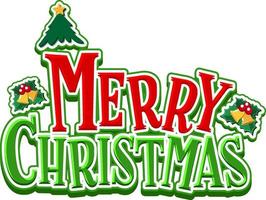 Merry Christmas text design on white background vector