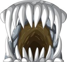 Cave with sharp fangs on white background vector