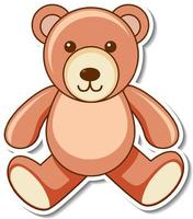 Sticker design with a teddy bear isolated