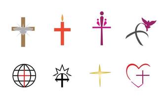 Set of creative cross icons isolated on white background vector