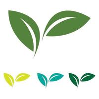 leaf logo set illustration design vector