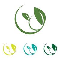 leaf logo set illustration design vector