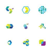 Diseño de concepto de logotipo moderno para tecnologías de finanzas digitales y fintech. vector