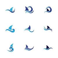 Shark fin logo template vector icon illustration design