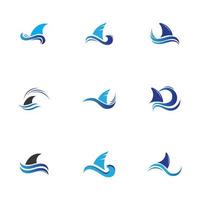 Shark fin logo template vector icon illustration design