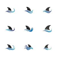 Shark fin logo template vector icon illustration design