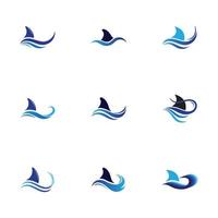 Shark fin logo template vector icon illustration design