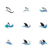 Shark fin logo template vector icon illustration design