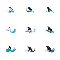 Shark fin logo template vector icon illustration design