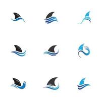 Shark fin logo template vector icon illustration design