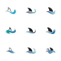 Shark fin logo template vector icon illustration design