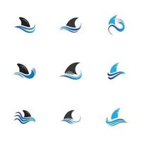 Shark fin logo template vector icon illustration design