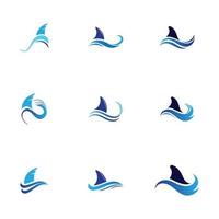 Shark fin logo template vector icon illustration design