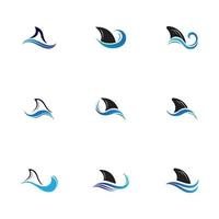 Shark fin logo template vector icon illustration design