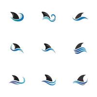 Shark fin logo template vector icon illustration design