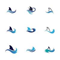 Shark fin logo template vector icon illustration design