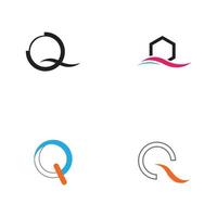 Plantilla de diseño de logotipo de vector de unidad abstracta corporativa de letra q
