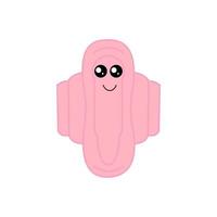 linda mascota de la almohadilla sanitaria. toalla sanitaria emoji. vector