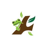 Green frog icon and symbol vector illustration