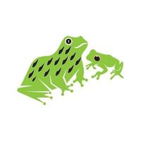 Ilustración de vector de icono y símbolo de rana verde