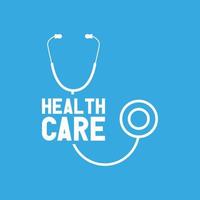 Health care with stethoscope. vector