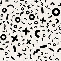 Scattered Geometric Line Shapes. Seamless Pattern. vector