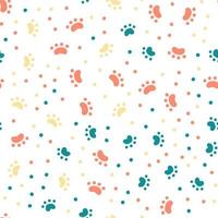 Seamless pattern with hand drawn Cat or dog footprint. vector