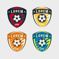 logotipo de fútbol o conjunto de placa de signo de club de fútbol. vector