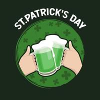 St. Patrick's Day, Happy friends celebrating in the bar with a cheerful toast. vector