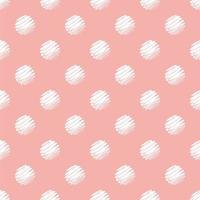Hand drawn pink and white polka dot seamless pattern. vector