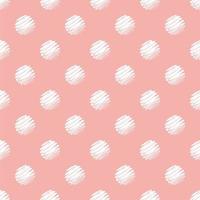 Hand drawn pink and white polka dot seamless pattern. vector