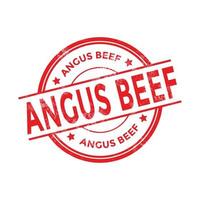 Angus beef round grunge red stamp. vector