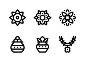 Simple Set of Diwali Related Vector Line Icons