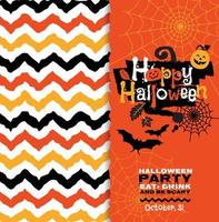 Halloween background invitation party of cheerful pumpkins. vector