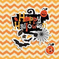 Halloween background of cheerful pumpkins. vector