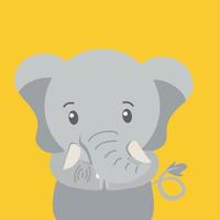pequeños animales de dibujos animados lindo elefante vector