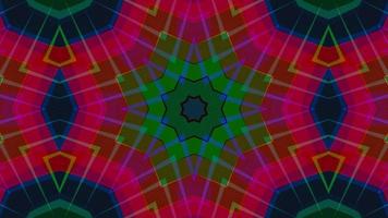 Abstract multi-colored symmetrical background of geometric shapes video