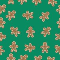 christmas seamless pattern gingerman background vector