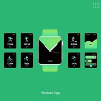 User Interface for Workout App, suitable for smartwatch vector