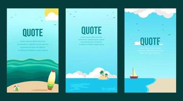 Vector illustration for making quotes that can be used as posters or status on social media with a beach theme