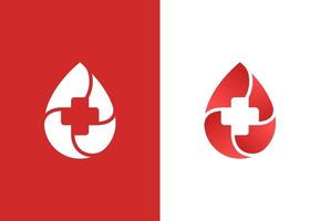 Minimalistic logotype design template for blood donation campaign vector