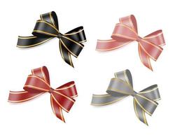 Set of bow ribbon vector
