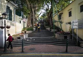 Macau China, 2021 - Calcada do carmo Portuguese colonial alleyway photo