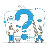 Questions or unknown information confusion doubt  monocolor outline concept vector