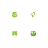 Logos of green Tree leaf ecology vector