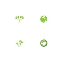 Logos of green Tree leaf ecology vector