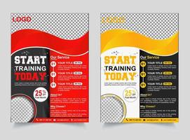 GYM, Fitness Flyer design template. Adapt to Brochure, Annual Report, Magazine, Poster. Multipurpose background sports, sport event, workout, travel, corporate business flyer. Vector layout design a4.